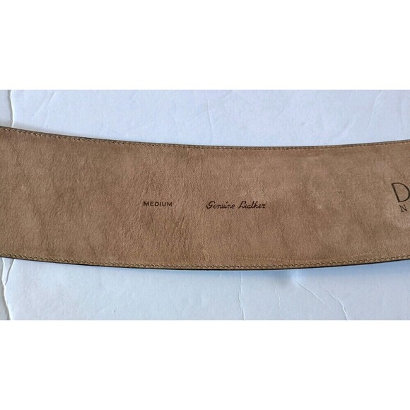 Donna Karan Leather Wide Belt MADE in ITALY Genuine Leather Deep Purple Vtg New